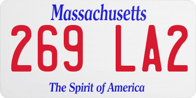MA license plate 269LA2