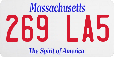 MA license plate 269LA5