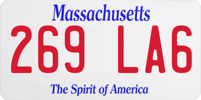 MA license plate 269LA6