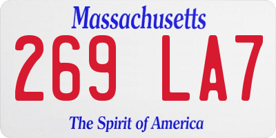 MA license plate 269LA7