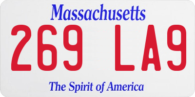 MA license plate 269LA9