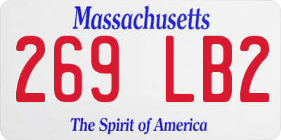 MA license plate 269LB2