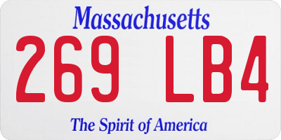 MA license plate 269LB4
