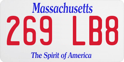 MA license plate 269LB8
