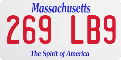 MA license plate 269LB9