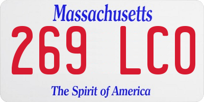 MA license plate 269LC0