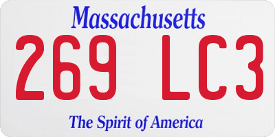 MA license plate 269LC3