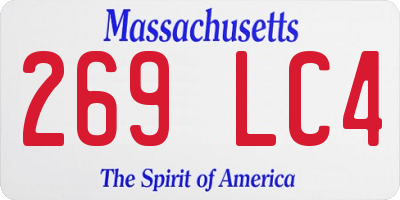 MA license plate 269LC4
