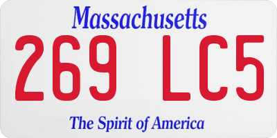 MA license plate 269LC5
