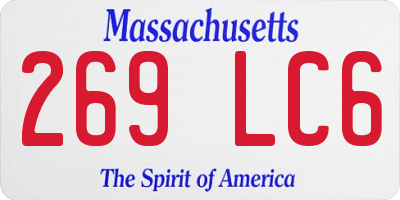 MA license plate 269LC6