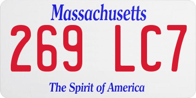 MA license plate 269LC7
