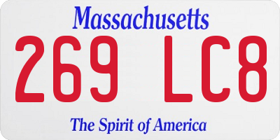 MA license plate 269LC8