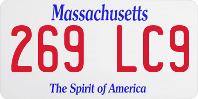 MA license plate 269LC9