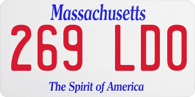 MA license plate 269LD0