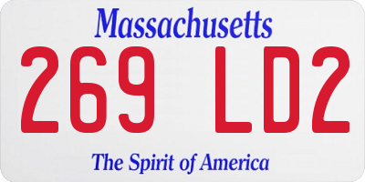 MA license plate 269LD2
