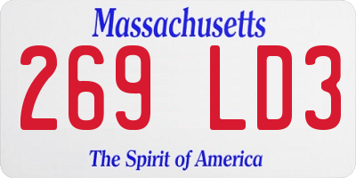MA license plate 269LD3