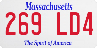 MA license plate 269LD4