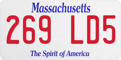 MA license plate 269LD5
