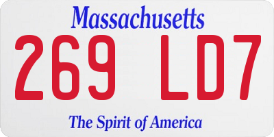 MA license plate 269LD7