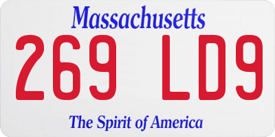 MA license plate 269LD9