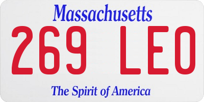 MA license plate 269LE0