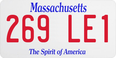 MA license plate 269LE1