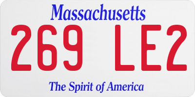 MA license plate 269LE2