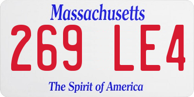 MA license plate 269LE4