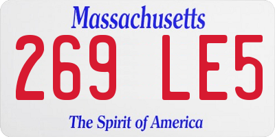 MA license plate 269LE5