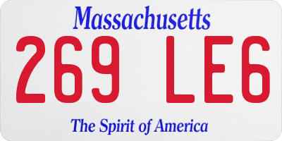 MA license plate 269LE6