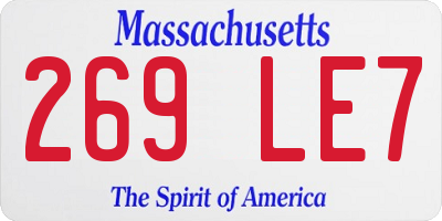 MA license plate 269LE7
