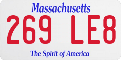 MA license plate 269LE8