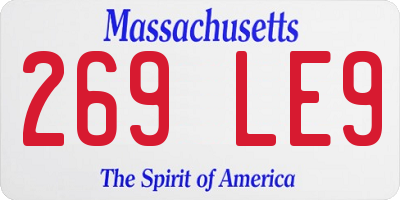MA license plate 269LE9