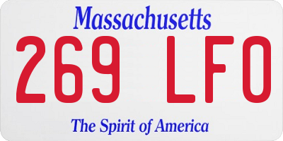 MA license plate 269LF0