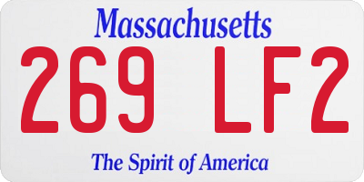 MA license plate 269LF2