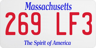 MA license plate 269LF3