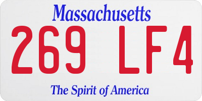 MA license plate 269LF4