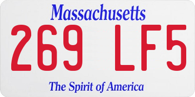 MA license plate 269LF5