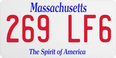 MA license plate 269LF6