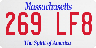 MA license plate 269LF8