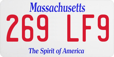 MA license plate 269LF9