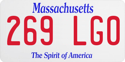 MA license plate 269LG0