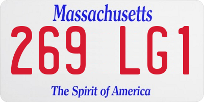 MA license plate 269LG1
