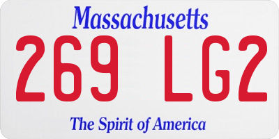 MA license plate 269LG2