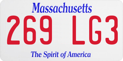 MA license plate 269LG3