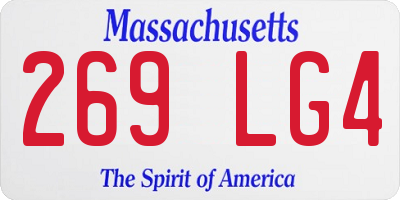 MA license plate 269LG4