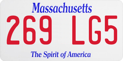 MA license plate 269LG5