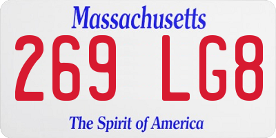MA license plate 269LG8