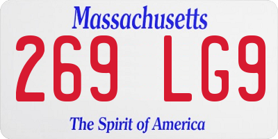 MA license plate 269LG9