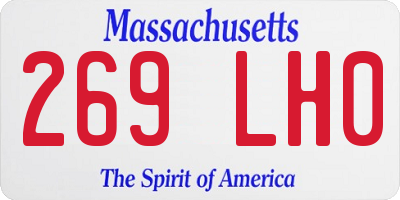 MA license plate 269LH0